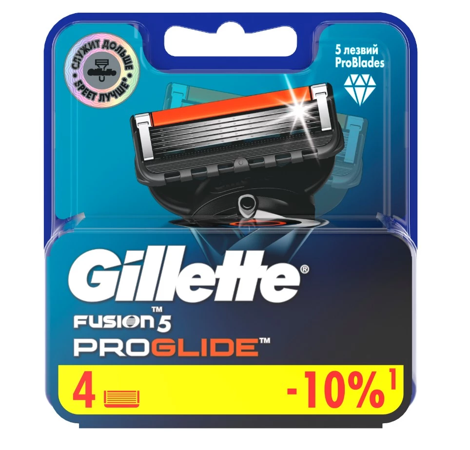 GILLETTE Fusion кассеты сменные д/бритья муж. proglide 4шт FS226