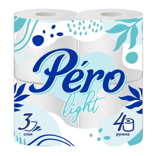 PERO Light бумага туалетная белая 3сл. 4рулона