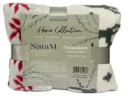NATA M покрывало постельное флисовое скандинавия цв.красный+серый 130*150см NATA M покрывало постельное флисовое скандинавия цв.красный+серый 130*150см