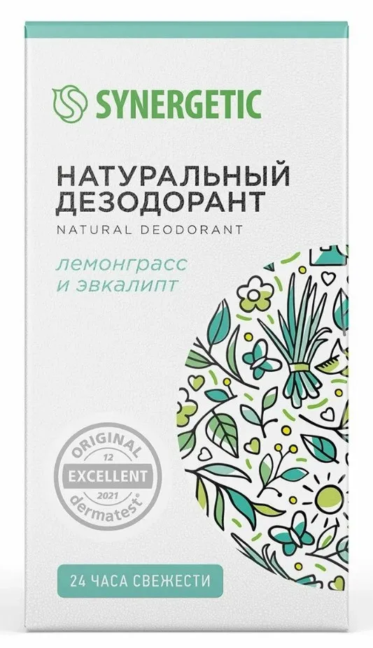 SYNERGETIC антиперспирант жен. натуральный лемонграсс-эвкалипт 50мл ролл