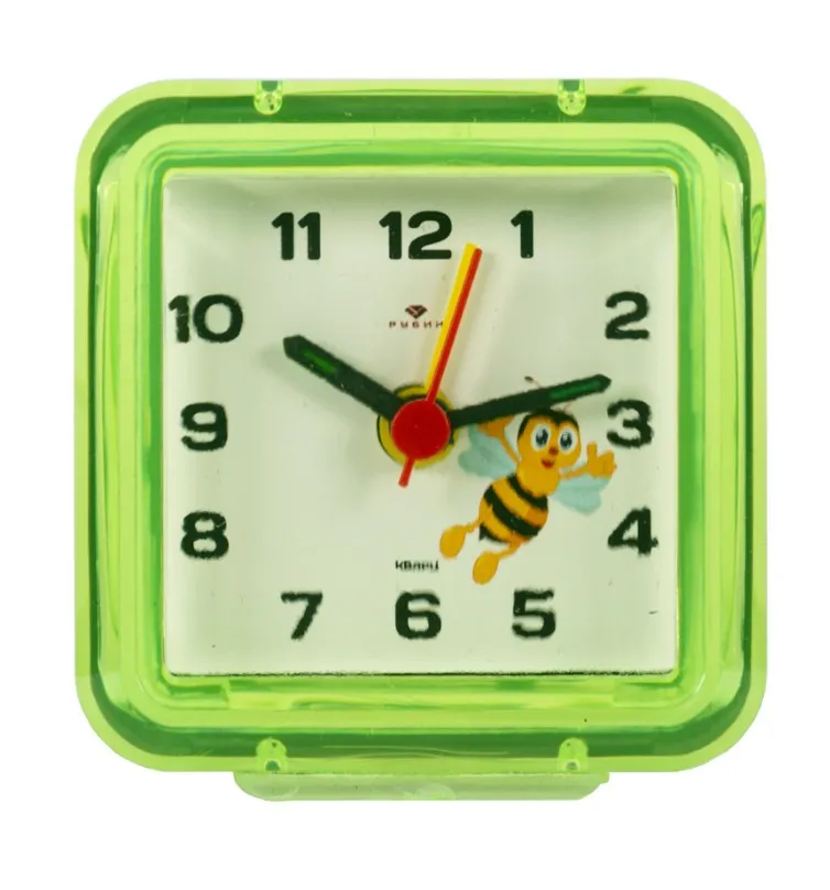 РУБИН будильник кварц корпус зеленый пчелка В1-010