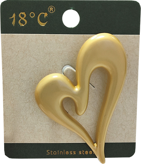 Брошь Сердце цв.золото нерж.сталь L 230687