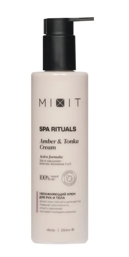 MIXIT Spa Rituals крем д/рук и тела увлажняющий с ароматом амбры и бобов тонка 250мл
