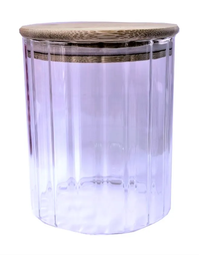Банка для хранения стекло с бамбуковой крышкой круглая 700мл L230116