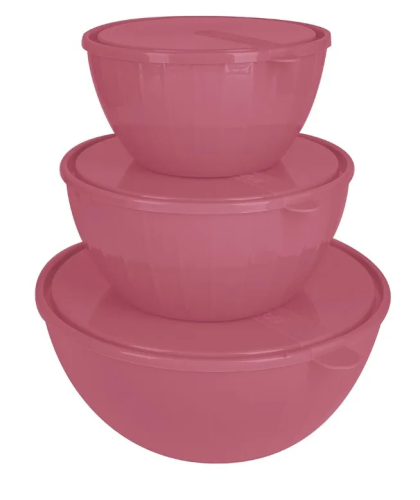 SUGAR&SPICE Vanilla набор салатников с крышками брусника 1,7/2,8/5л