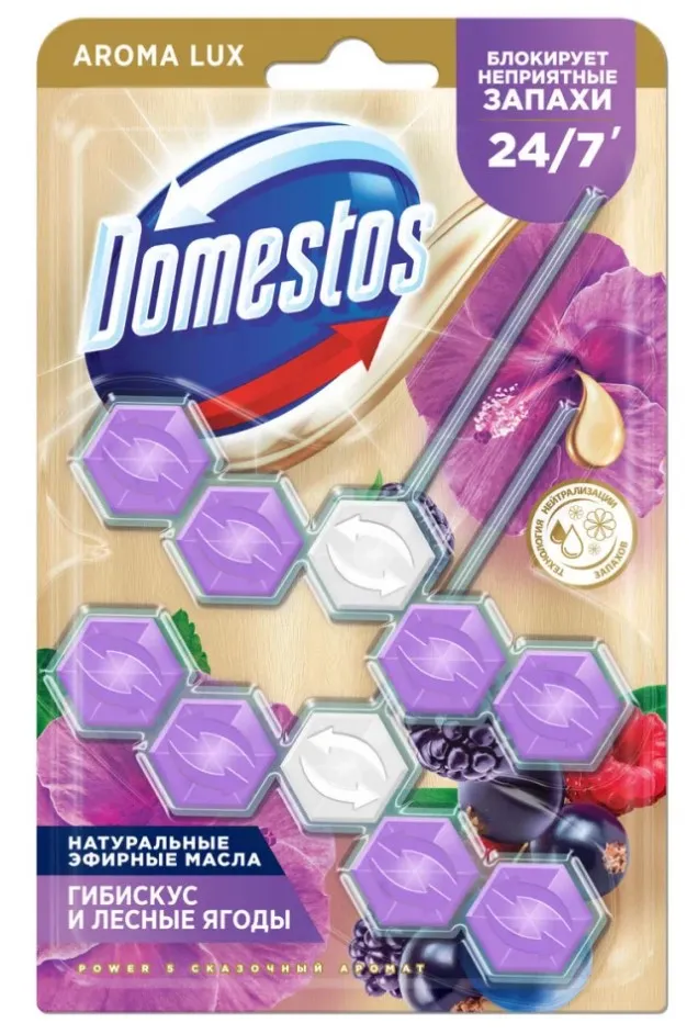 DOMESTOS туалетный блок power 5 сказочный аромат 2*50г