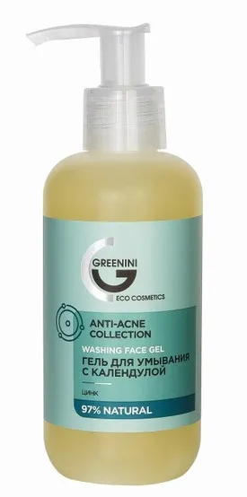 GREENINI гель д/умывания с календулой anti acne collection 200мл