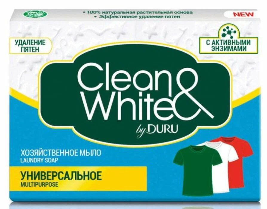 DURU мыло хозяйственное clean&white универсальное 120г