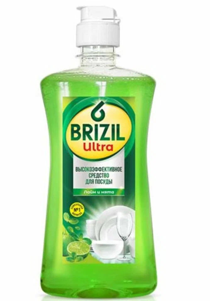 БРИЗИЛ средство д/мытья посуды ультра лайм-мята 500мл флиптопом; 25