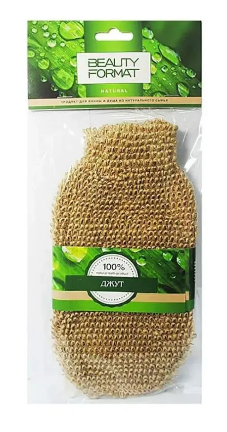 FEAUTY FORMAT мочалка натуральная варежка джут