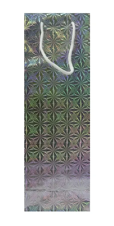 Пакет д/бутылки 13*36*8см голография звезды арт.ED0225