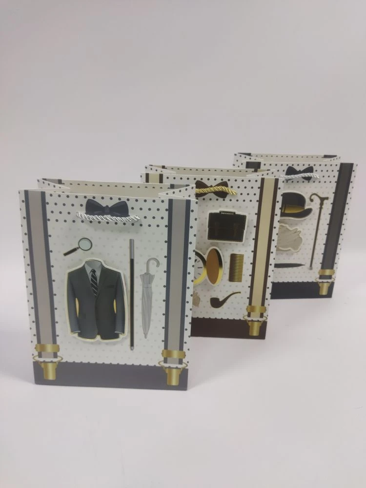 Пакет подарочный 18*23*10см Мужской коллаж ED0325