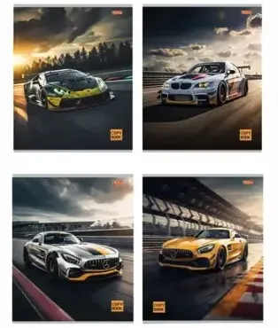 Тетрадь 48л клетка спортивные машины-3 48-8412