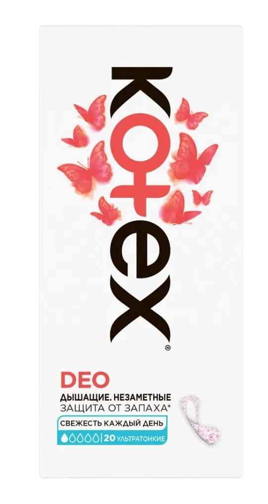 KOTEX прокладки ежедневные ультратонкие deo 20шт