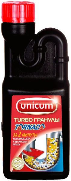 UNICUM средство д/удаления засоров tornado граниул 600г