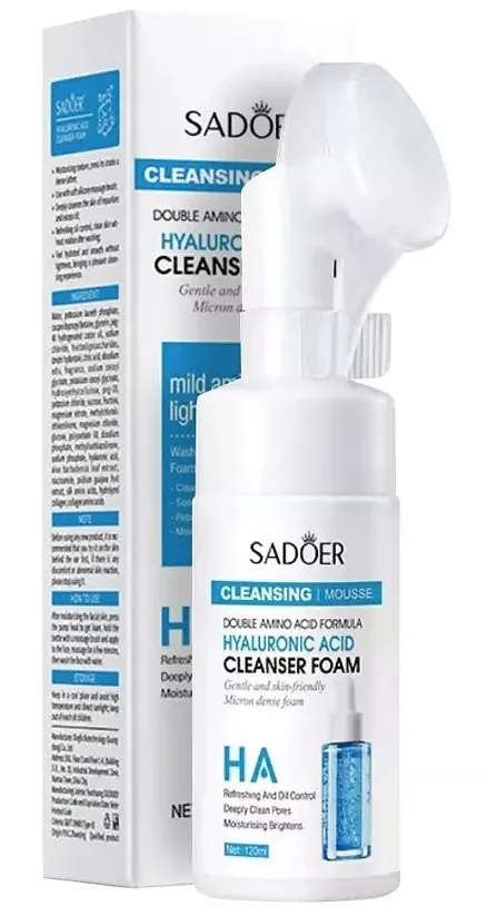SADOER пенка д/умывания с щеткой гиалуроновая кислота 120мл