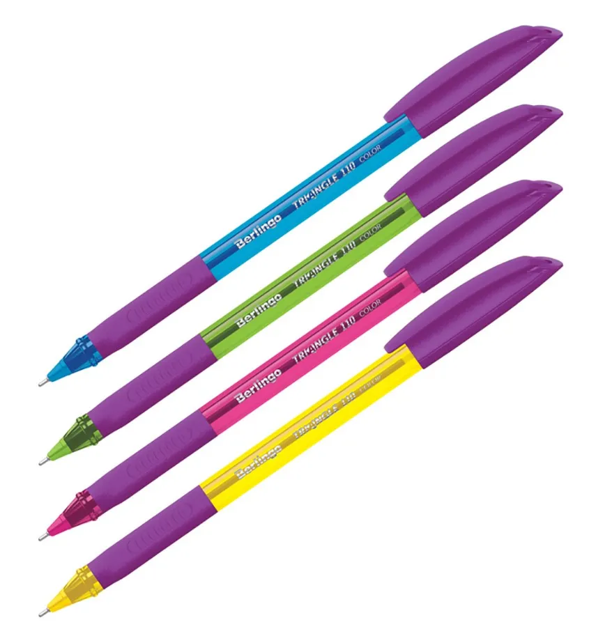 BERLINGO ручка шариковая triangle 110 color цв.синий 0,7мм/30