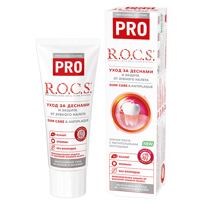 ROCS паста зубная pro gum care&antiplaque 74г
