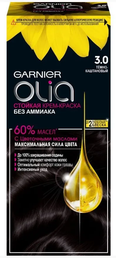 GARNIER OLIA краска д/волос т.3.0 т.каштановый миникит