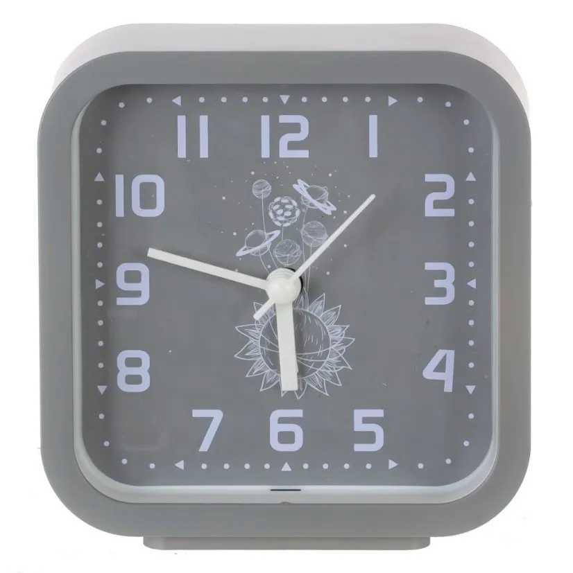 Будильник серый 10*4*9,5см 817417