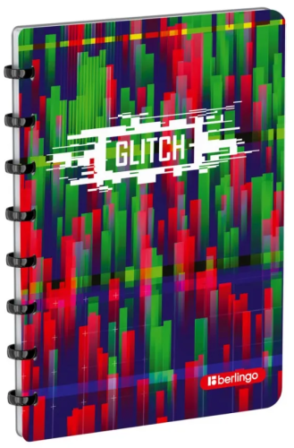 BERLIHGO бизнес-тетрадь А5+ 80л. glitch клетка линейка-закладка