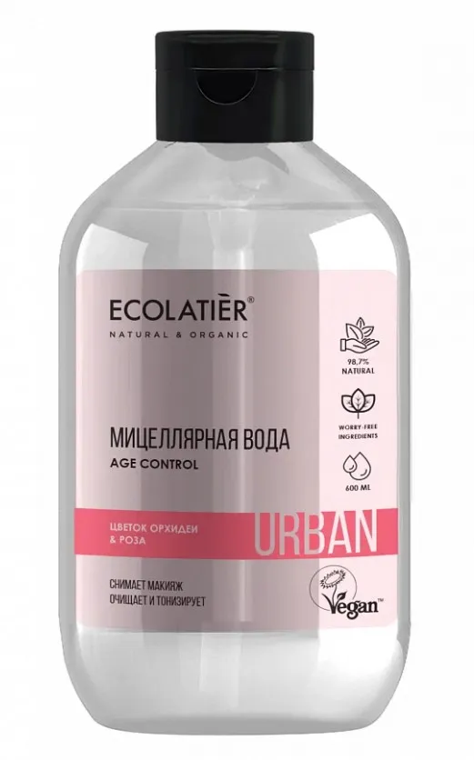 ECOLATIER URBAN мицеллярная вода д/снятия макияжа цветок орхидеи и роза 400мл