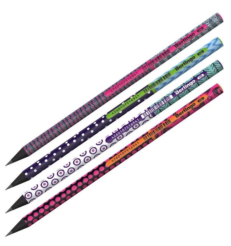 BERLINGO карандаш ч/г arcade xs hb черное дерево