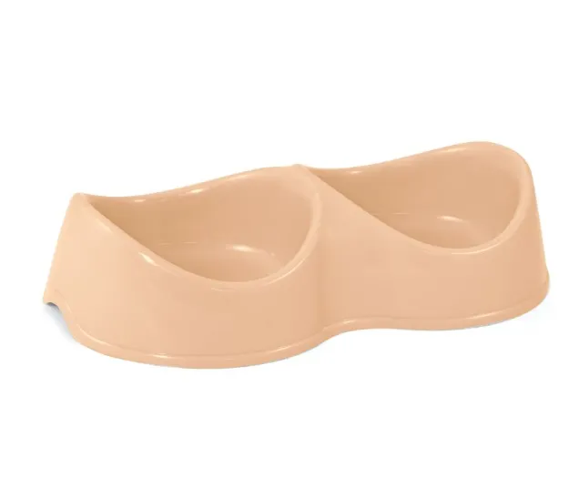 GAMMA миска пластиковая двойная бисквит бежевая 2*200мл 30272014