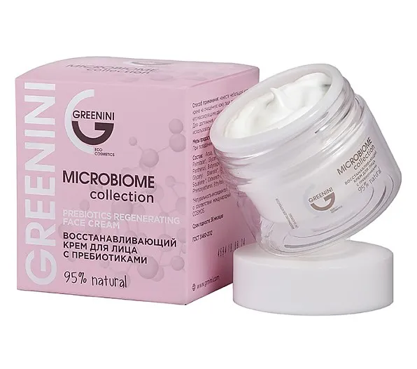 GREENINI крем д/лица восстанавливающий c пребиотиками microbiome collection 50мл