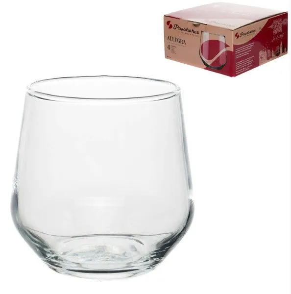 PASABAHCE ALLEGRA набор стаканов д/виски 4шт 335мл 1203257