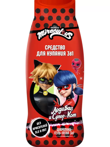 MIRACULOUS Леди Баг и Супер Кот средство д/купания детское 3в1 400мл