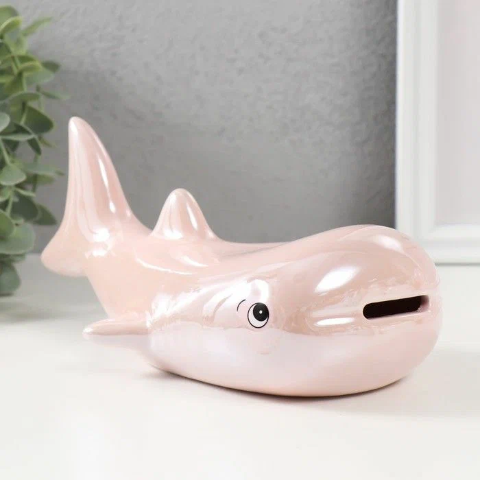 Копилка кит перламутр керамика 21,5*10,5*10,5см 9735391