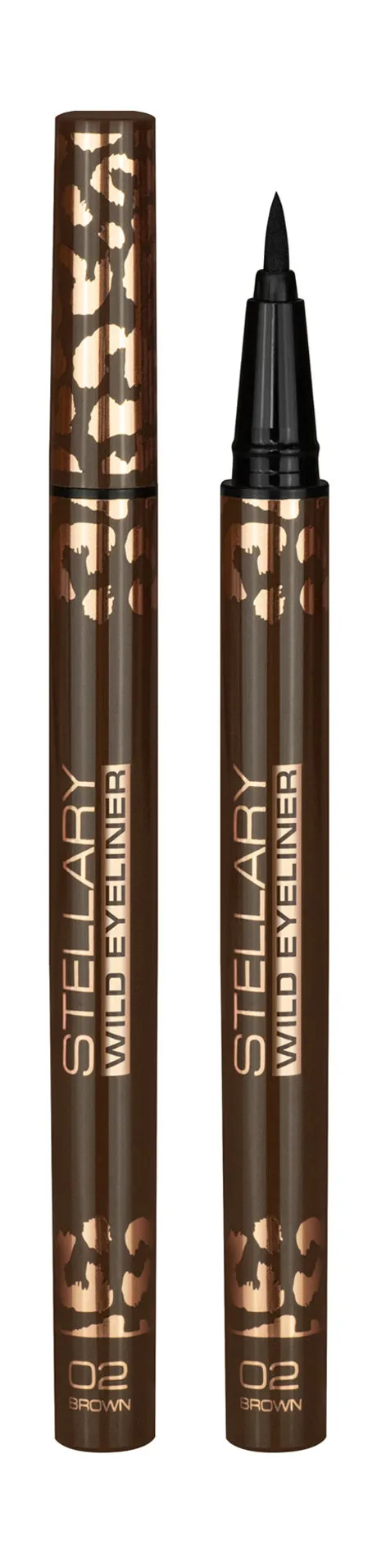 STELLARY подводка д/глаз с аппликатором кистью wild eyeliner brown т.02