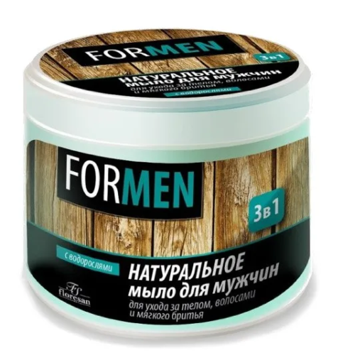 ФЛОРЕСАН мыло в банке 3в1 д/ухода за кожей, волосами и мягкого бритья 450мл Ф40
