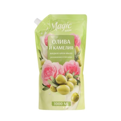 Magic Boom Крем-мыло жидкое Олива и камелия, дой-пак, 1 л