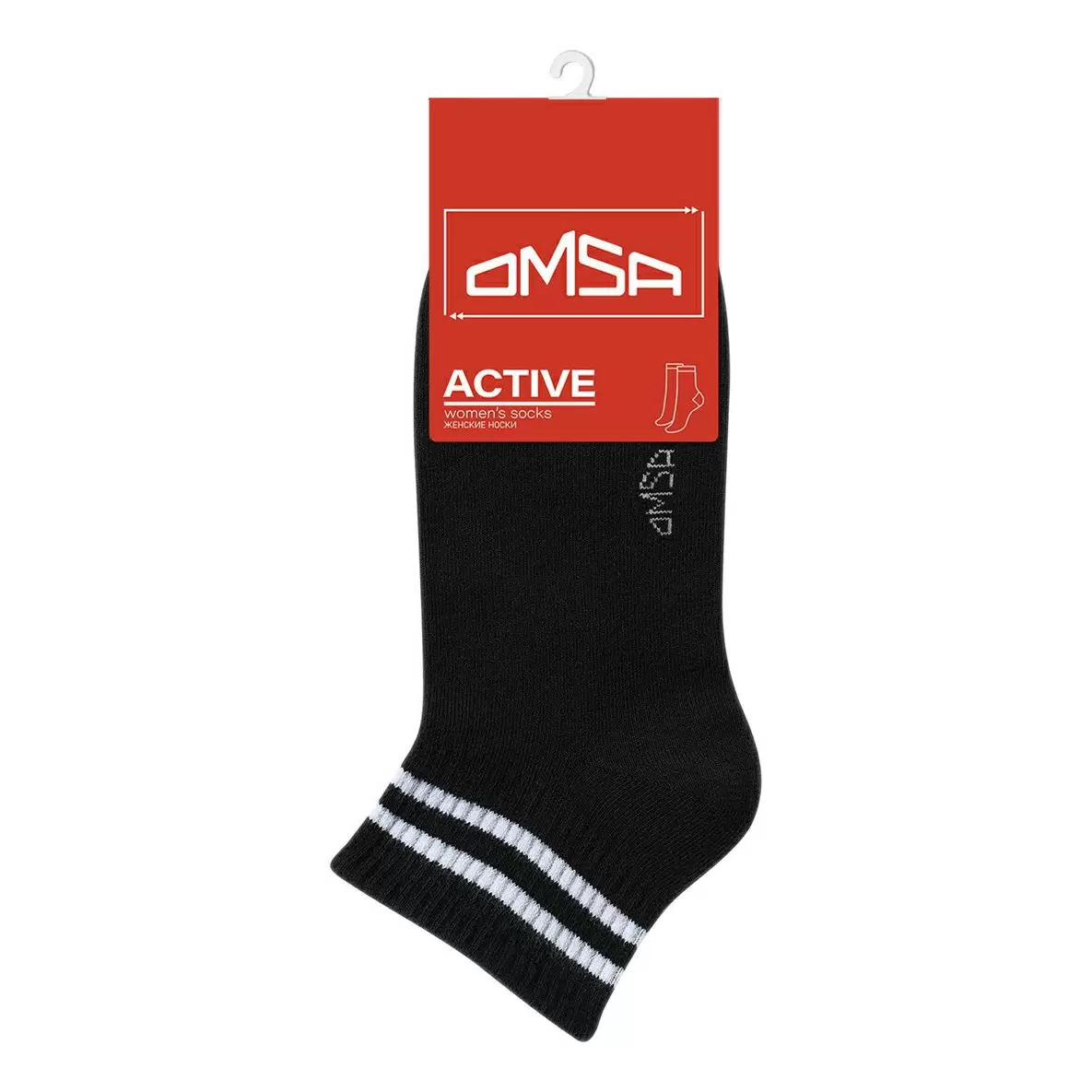 OMSA носки женские актив укороченные полоски 154 nero р.35-38