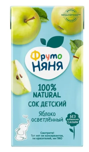 Дет пит Фрутоняня Сок яблоко осветленное 500мл т/п; 15