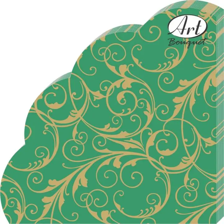 BOUQUET Art rondo салфетки столовые royal очарование на зеленом 3сл. 12шт