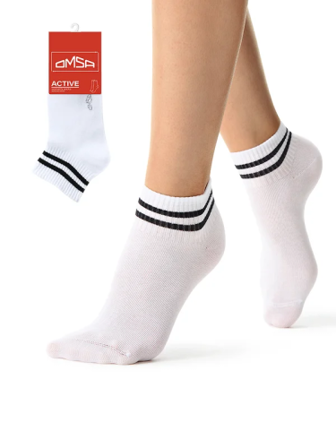 OMSA носки женские актив укороченные полоски 154 bianco р.39-41