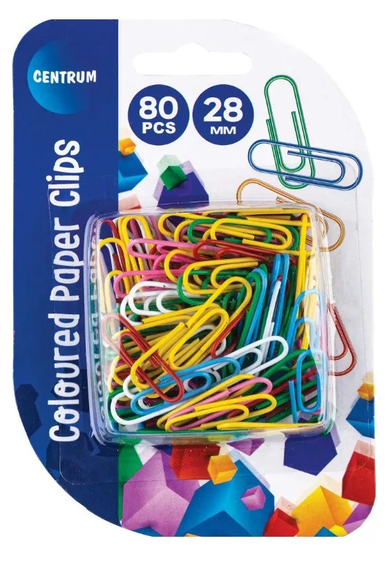 CENTRUM скрепки цветные круглые 2,8см 80шт 80821