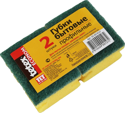 ТЕТЕХ губки д/посуды с эластомером профилированные 2шт