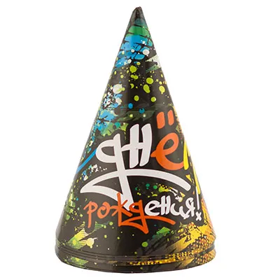 ВЕСЕЛАЯ ЗАТЕЯ колпак с др граффити 6шт 1501-4933