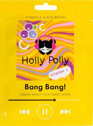 HOLLY POLLY маска д/лица тканевая на кремовой основе bang bang витаминная 22г
