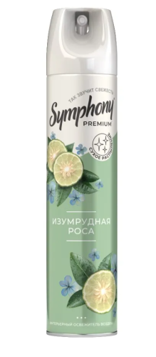 SYMPHONY PREMIUM освежитель воздуха изумрудная роса 300мл (6)