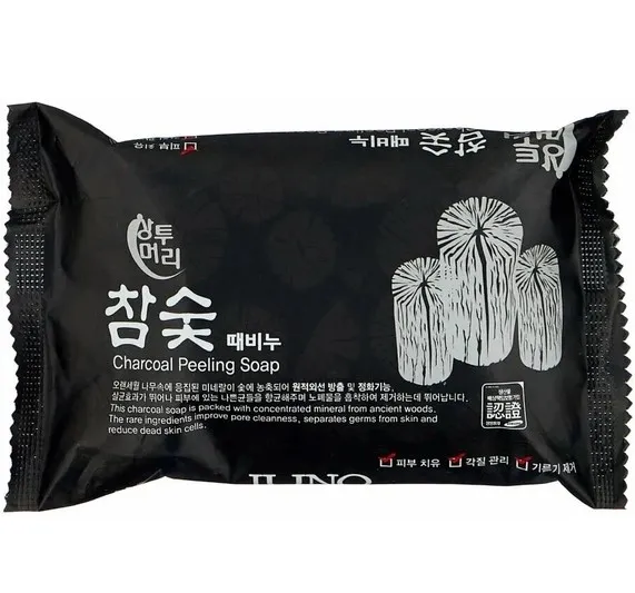 JUNO мыло-пилинг charcoal 150г