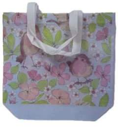Сумка нетканная 33*28*10см Цветы и птицы L230565