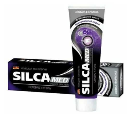 SILCAMED паста зубная серебро и уголь 130г 600076