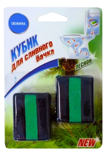 СВЕЖИНКА кубик д/сливного бачка с гелевой вставкой лесной 2*50г