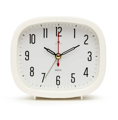 РУБИН будильник кварц классика цв.белый В5-003