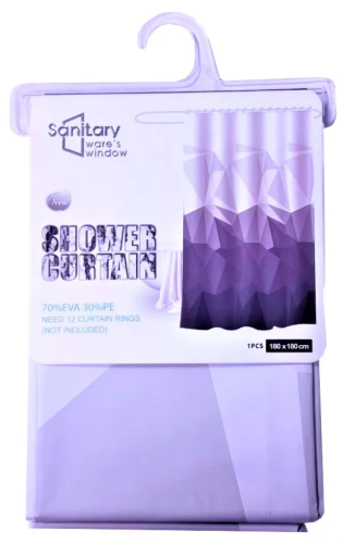 Штора для ванной 180*180см Геометрия цв.светло-серый EA126 (6)